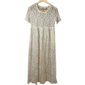 Vintage Cream Lace Maxi Dress